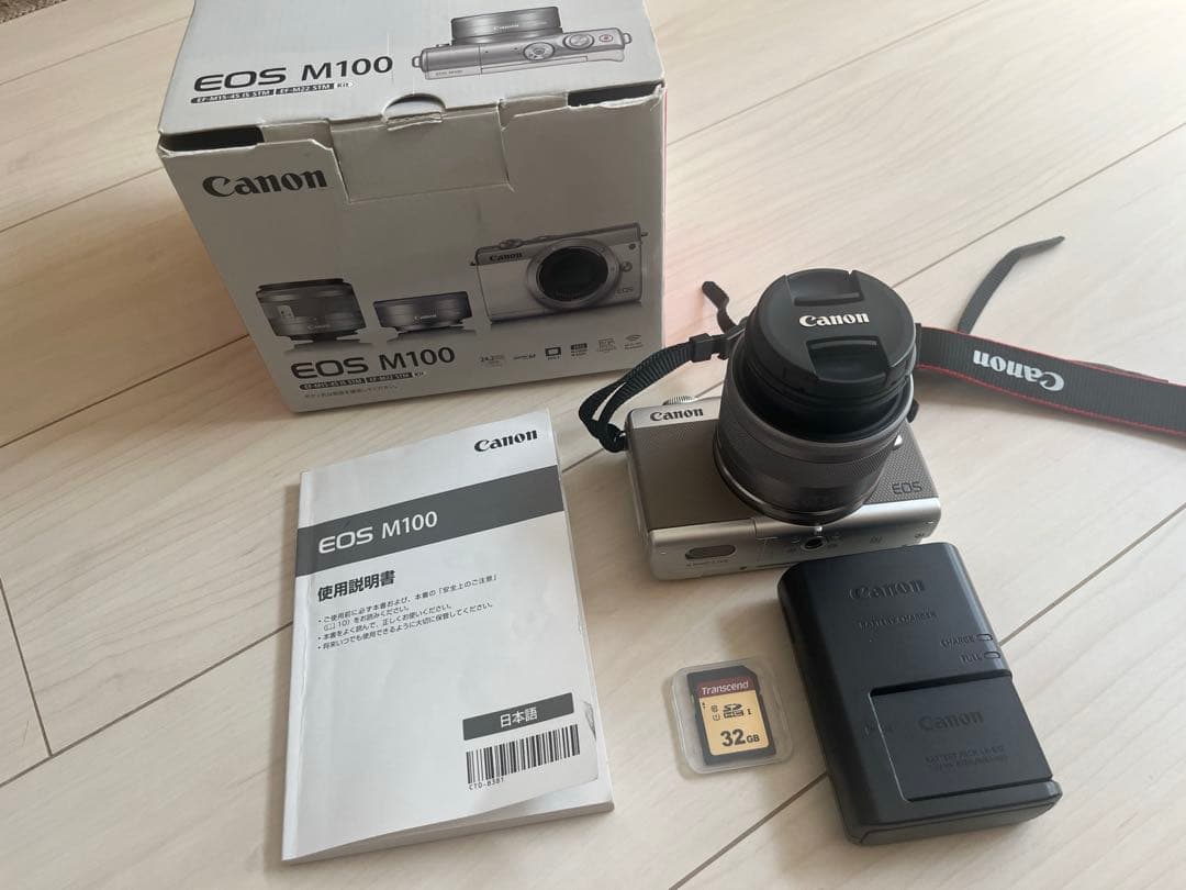 極美品】Canonミラーレス一眼EOS M100 レンズキット 保護フィルム付