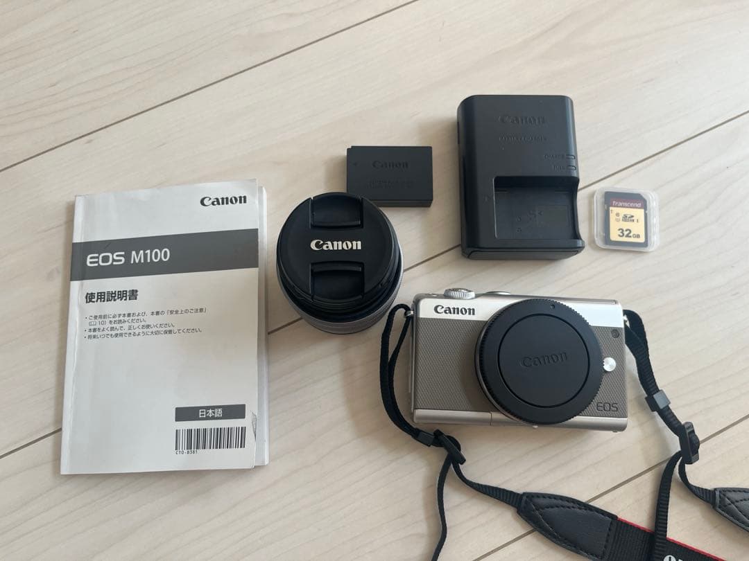 極美品】Canonミラーレス一眼EOS M100 レンズキット 保護フィルム付