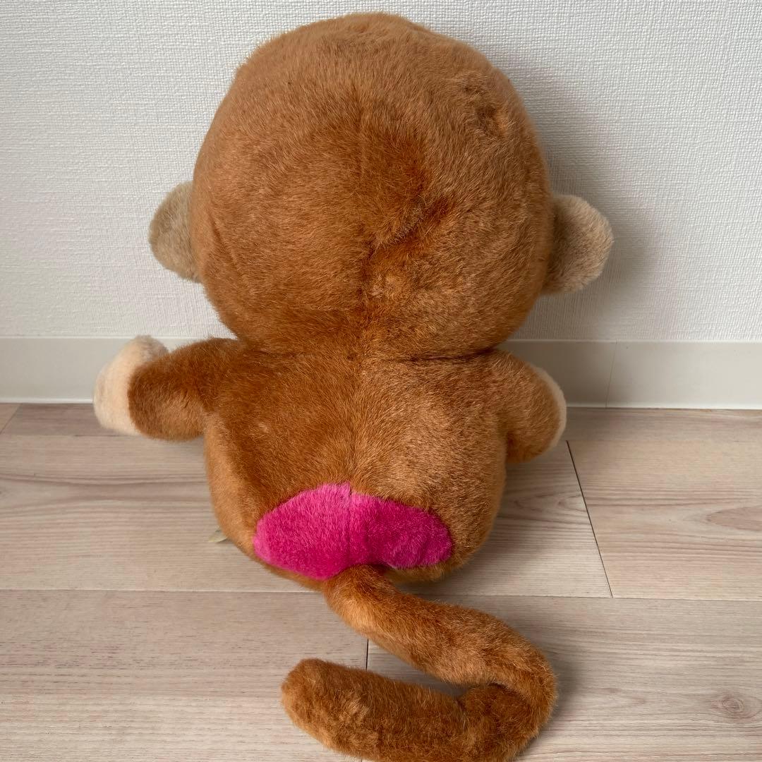 サンリオ旧ロゴ　おさるのもんきちぬいぐるみ 30cm 平成レトロ激レアグッズ