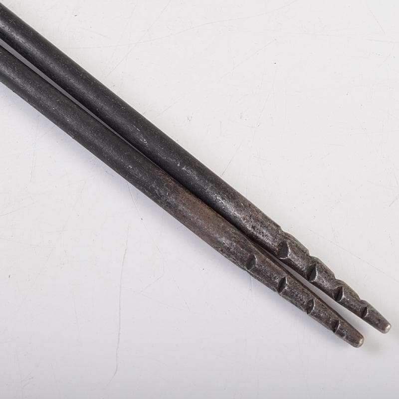 茶道具 金工師 木村清五郎造 古鉄 美津火箸 共箱 M R9486