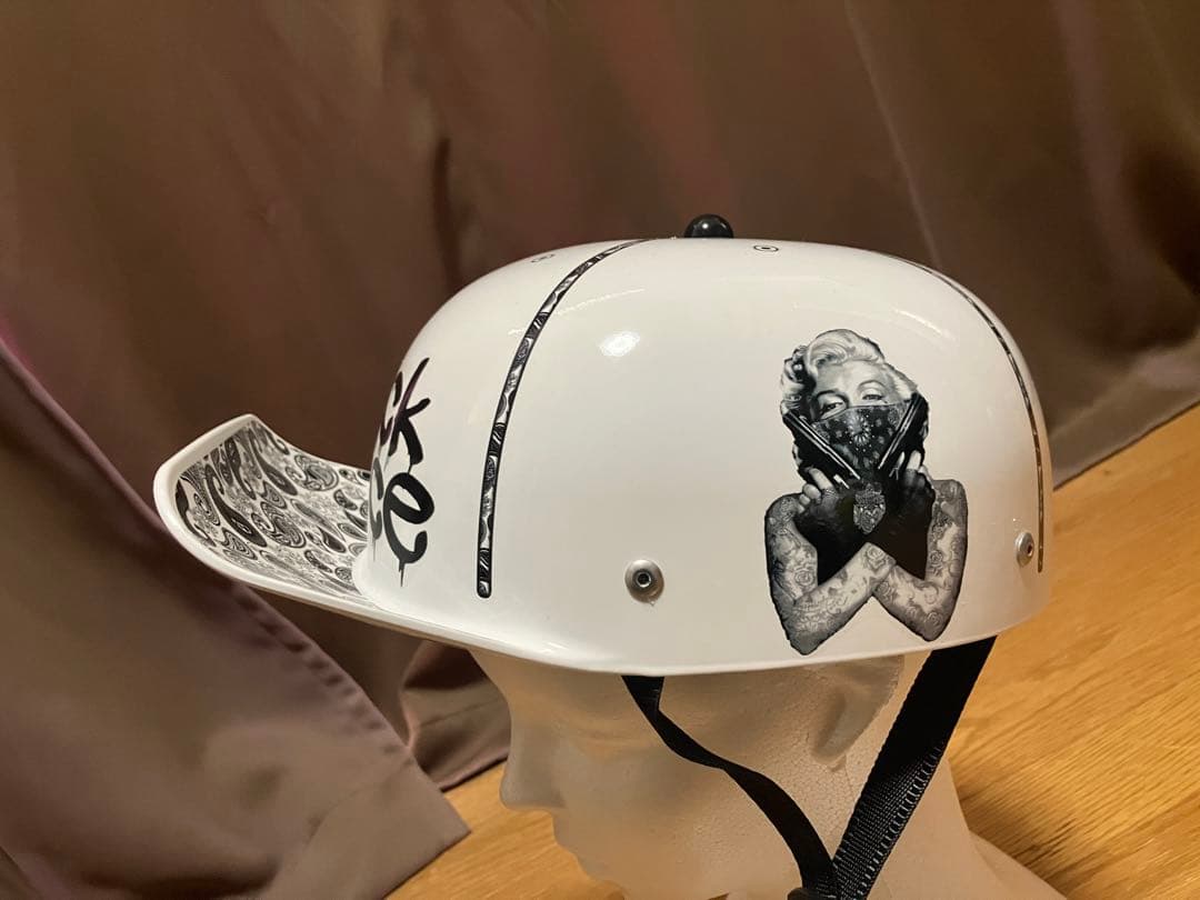 キャップ型ヘルメット　角ツバ　ペイズリー　ギャング