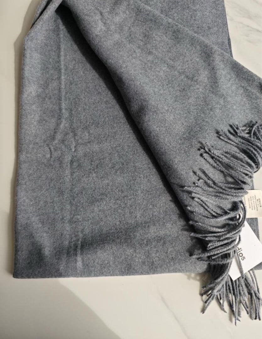 Acne Studios フリンジウールスカーフ マフラー グレー