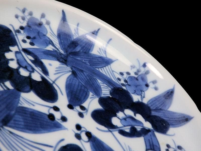 古伊万里 染付 松竹梅の図 7寸皿 A958AS-DBa