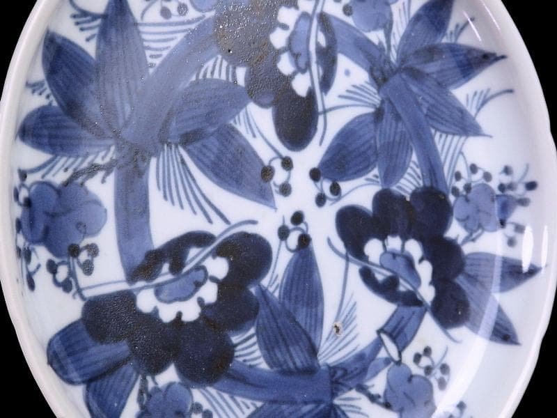 古伊万里 染付 松竹梅の図 7寸皿 A958AS-DBa