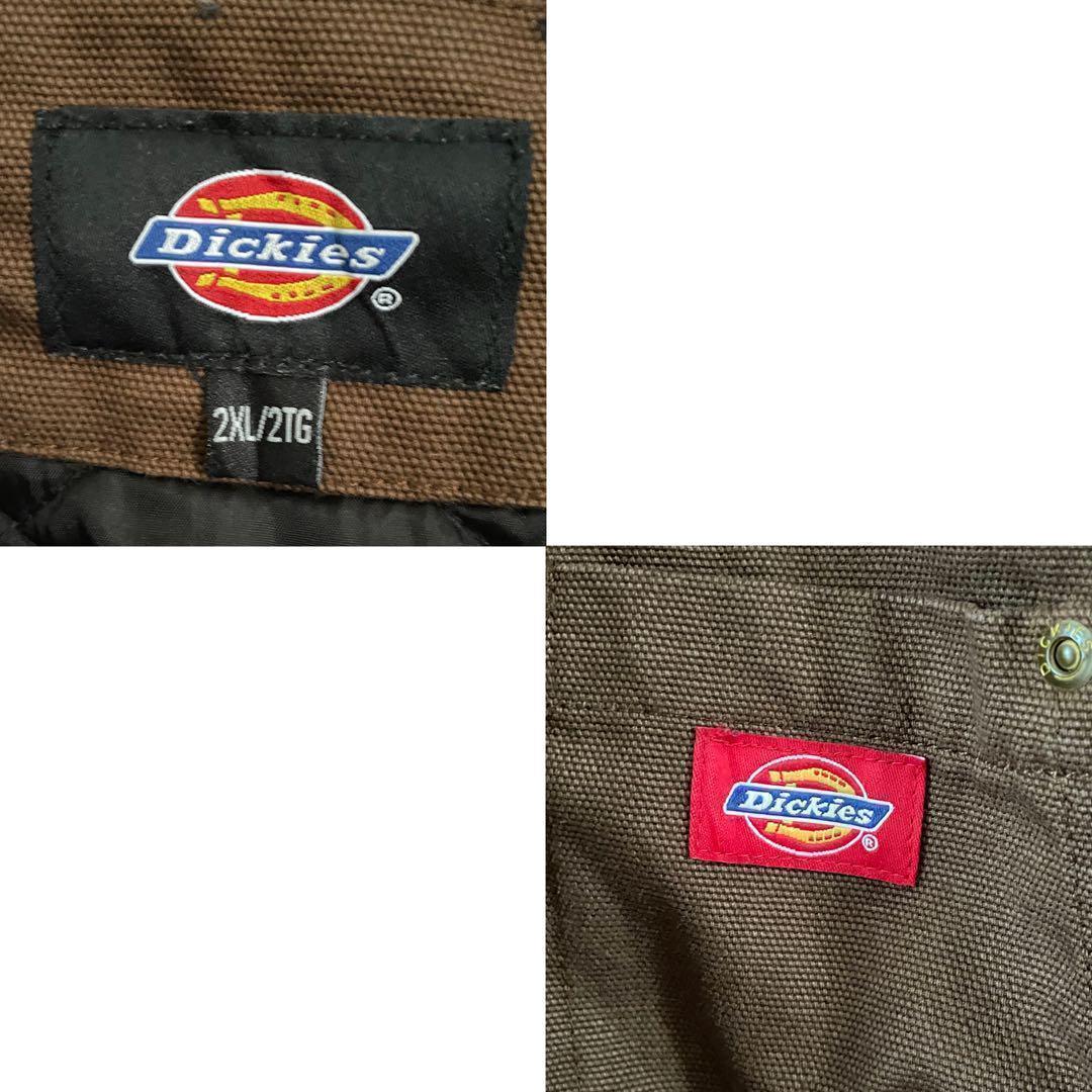 ディッキーズ アクティブジャケット 裏地フリース 刺繍 ブラウン 2XL
