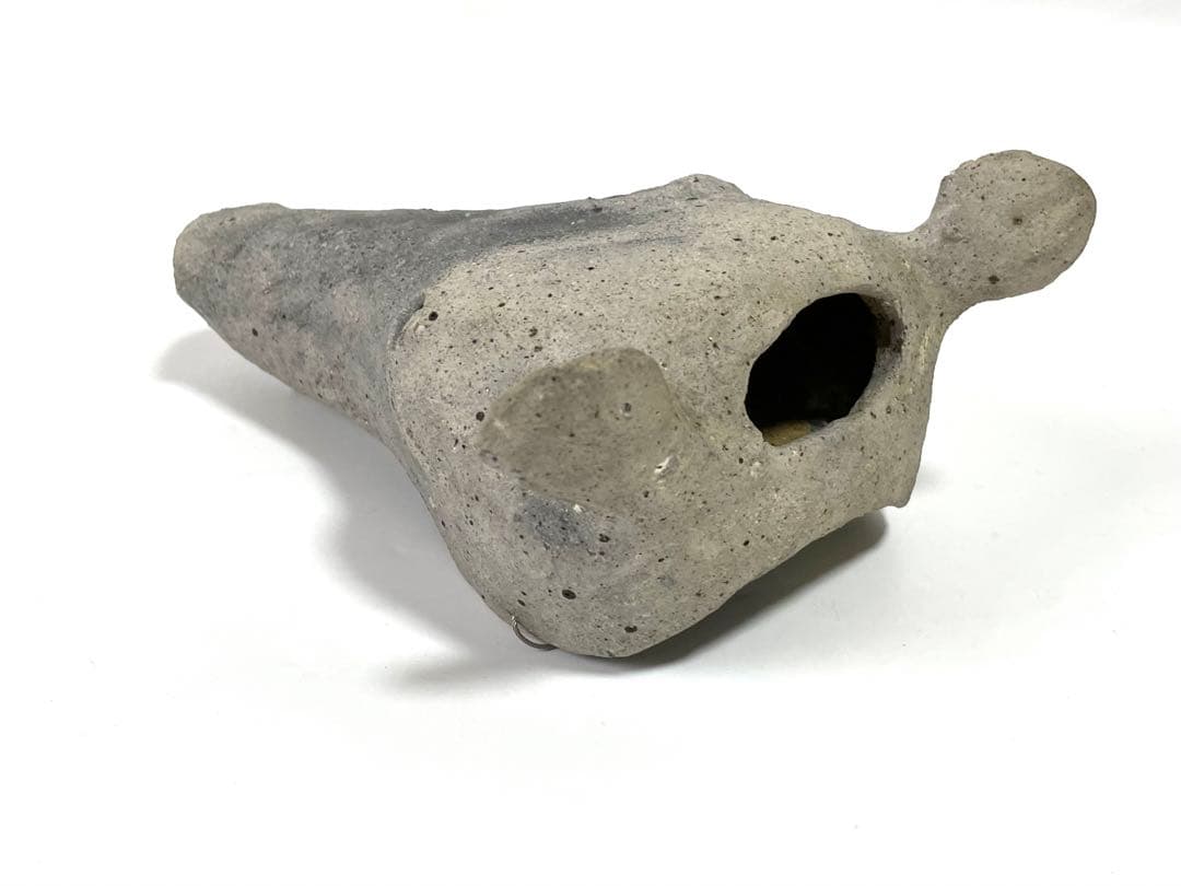 陶芸家 三原研 炻器獣頭掛花入 現代アート 現代陶芸 師