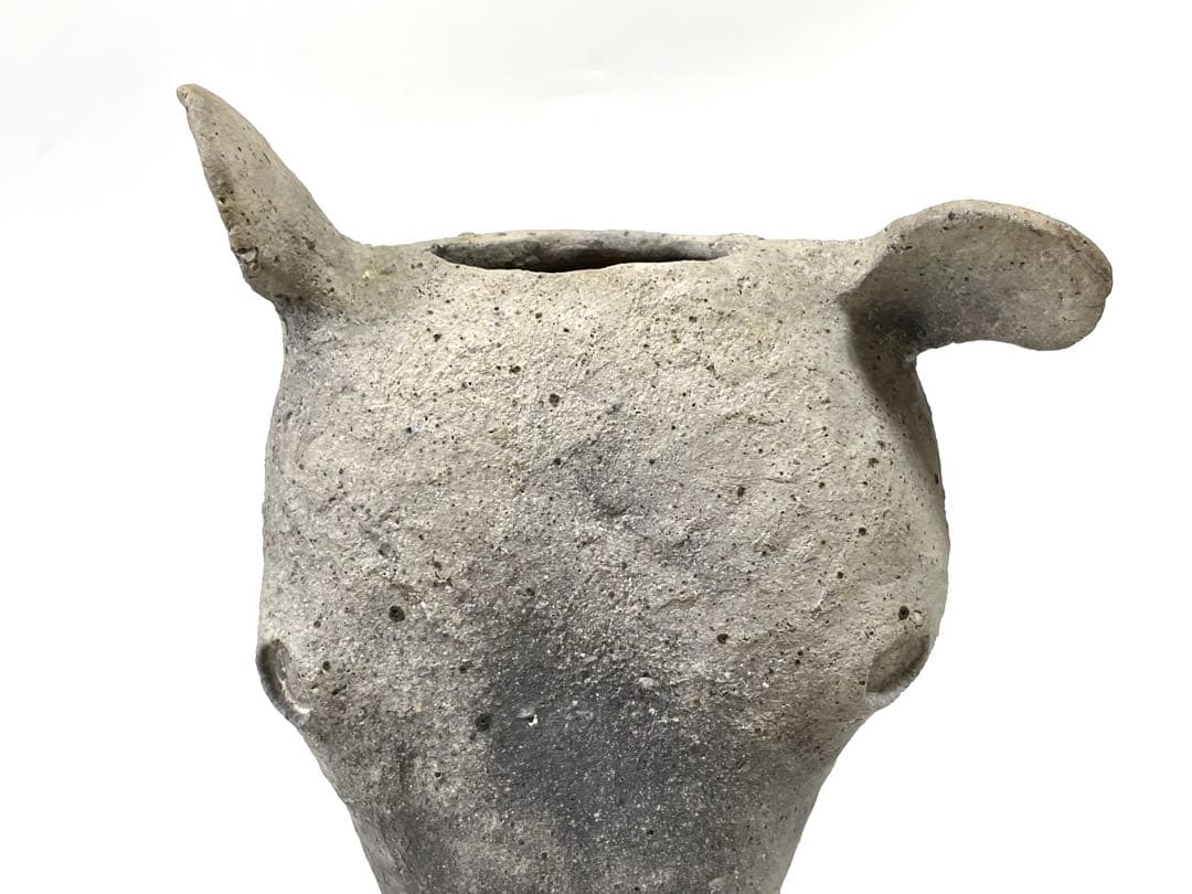 陶芸家 三原研 炻器獣頭掛花入 現代アート 現代陶芸 師 船木研児 個展