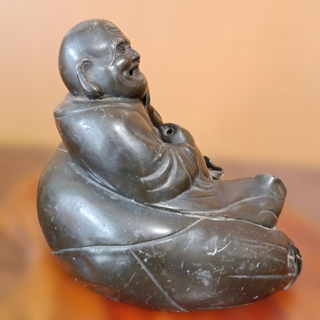 アンチモニー製 布袋尊の座像置物 七福神