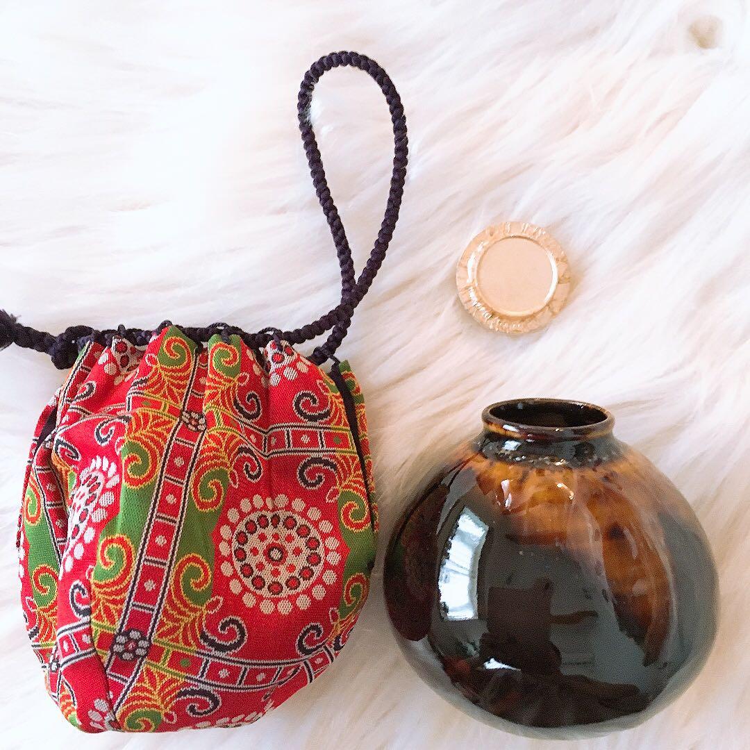 茶道具 棗 巾着袋 京焼 桶谷定一造 茄子茶入 茶器 お抹茶 木製