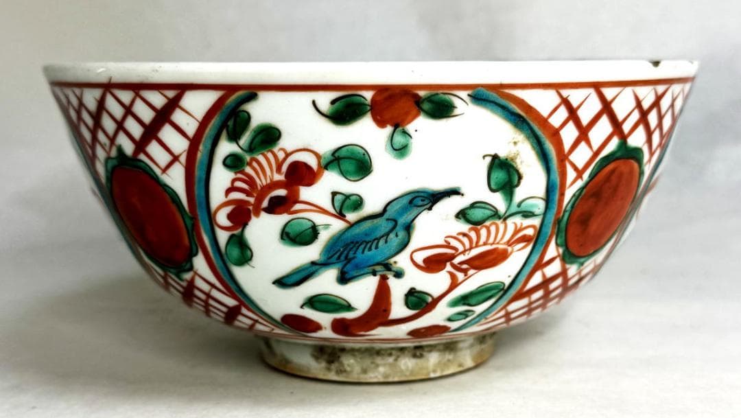 明時代 呉須赤絵菓子大鉢 中国古玩 唐物 旧蔵茶道家歴史