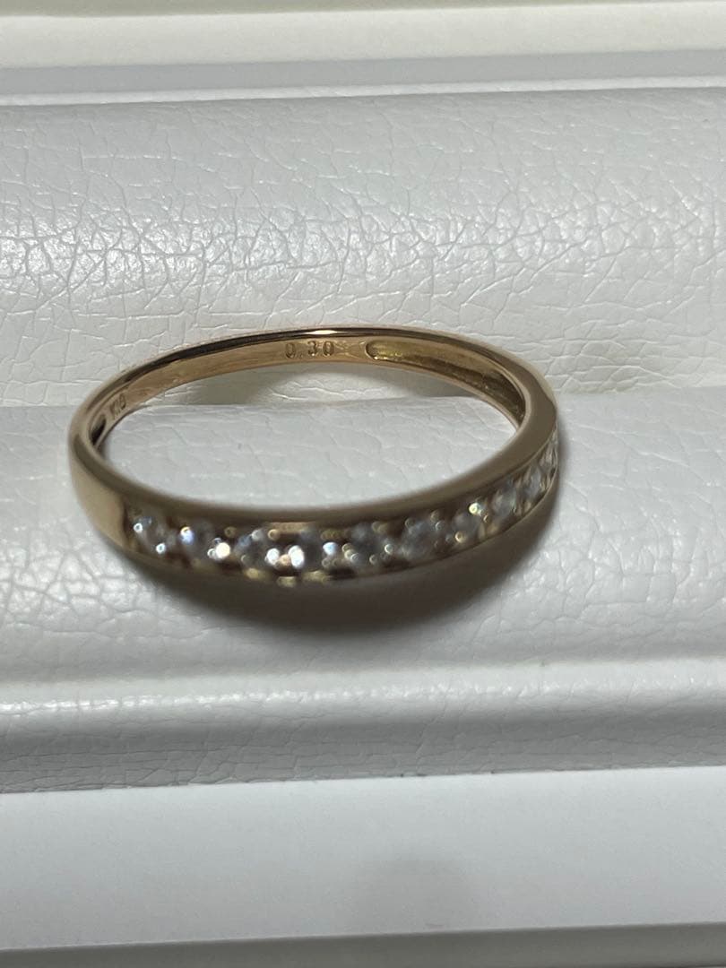 K18ピンクゴールド ダイヤモンドリング ハーフエタニティ16号