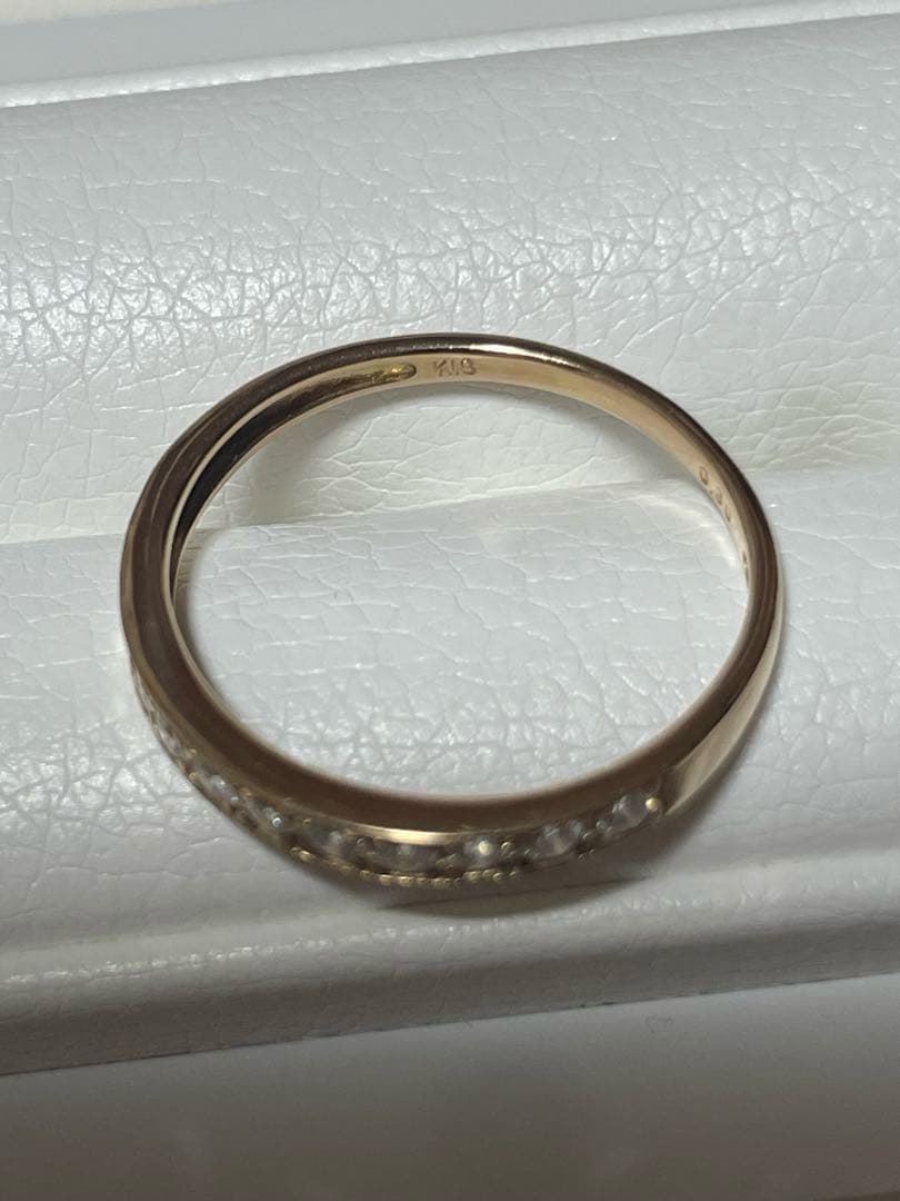 K18ピンクゴールド ダイヤモンドリング ハーフエタニティ16号