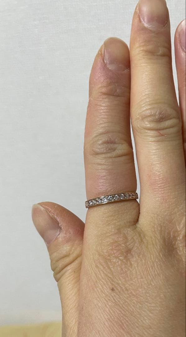 K18ピンクゴールド ダイヤモンドリング ハーフエタニティ16号