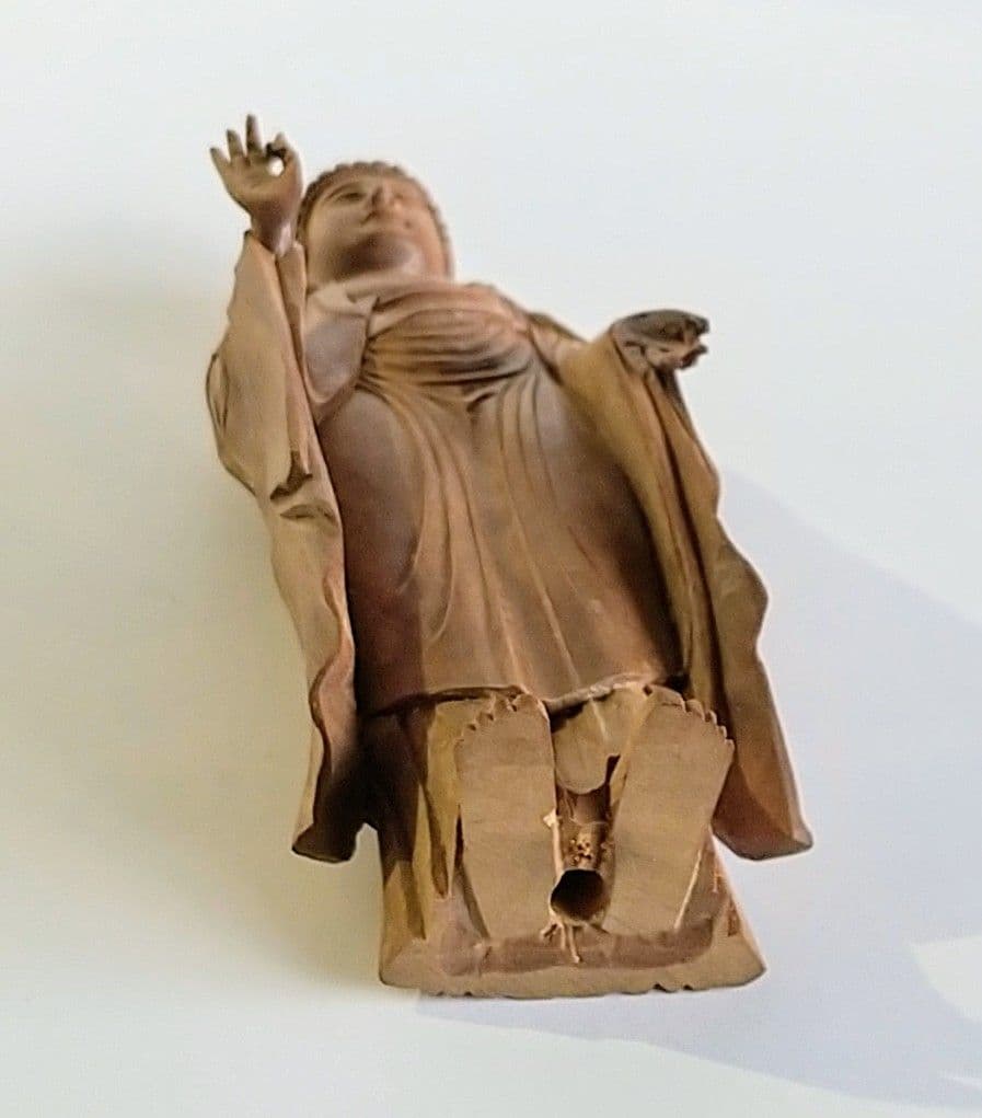 阿弥陀如来立像 4寸 像のみ #657 ◇白檀 木彫 仏像