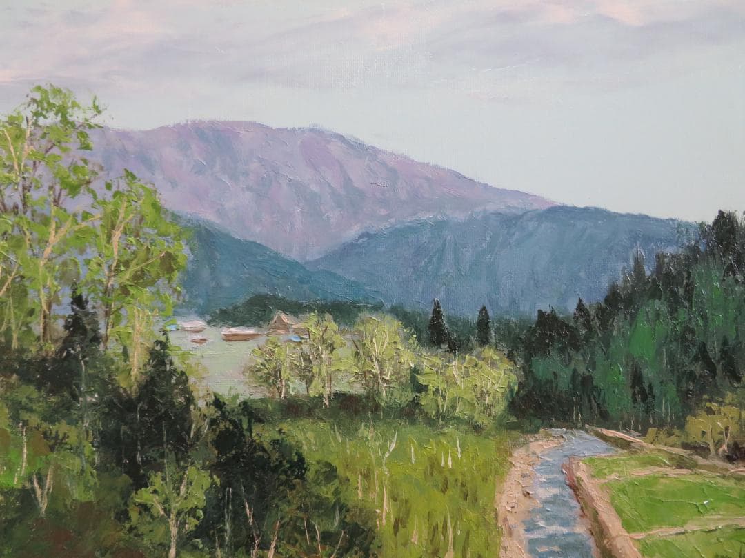 ◆　大山功　「美濃路」　油彩　F6号　應美会会員　 ◆