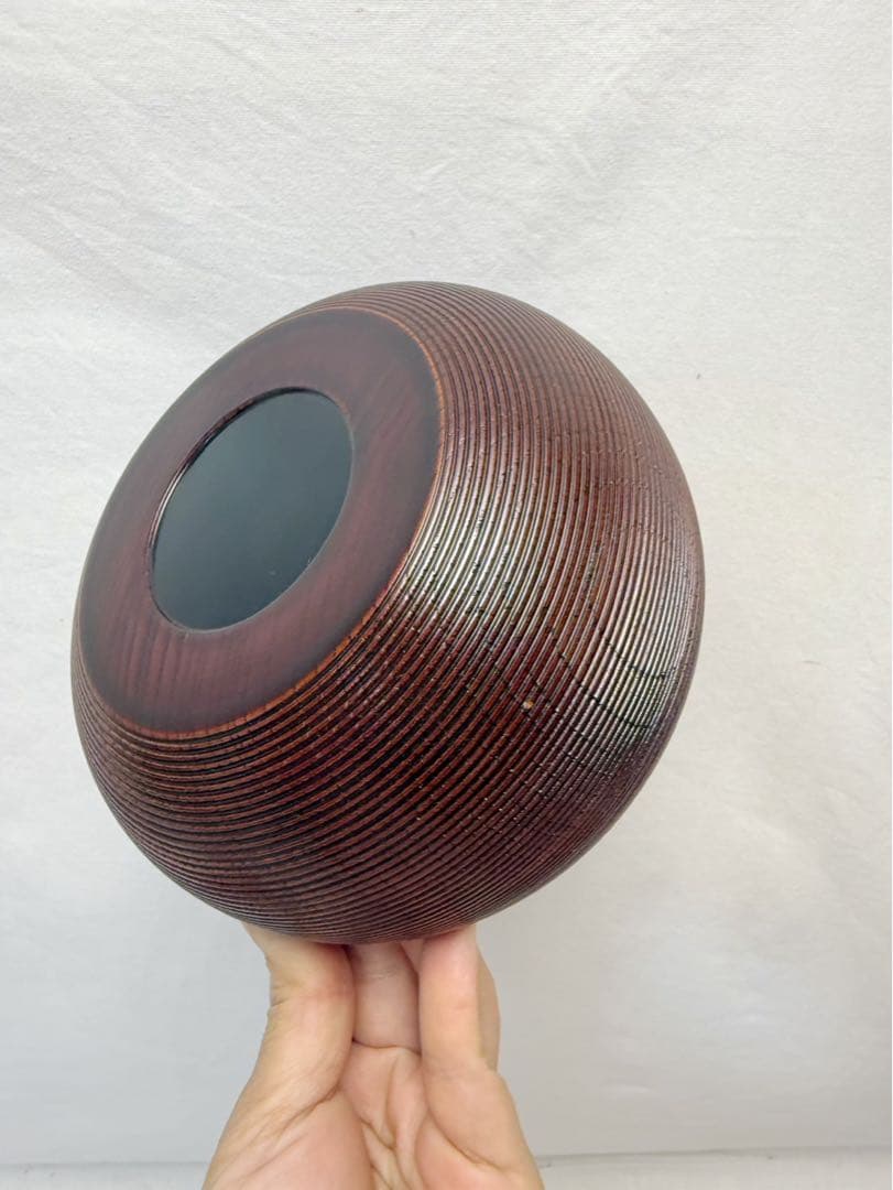 ほぼ未使用 茶道具 欅 天然木製 溜塗 千筋四段 千成瓢箪形 重箱 弁当 網