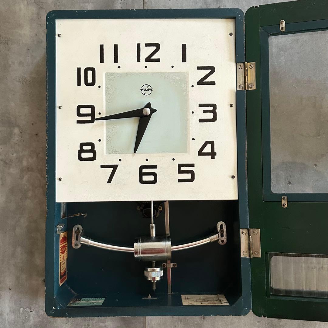 り*ー様 昭和レトロ ナショナル バッテリークロック 振り子時計 グリーン
