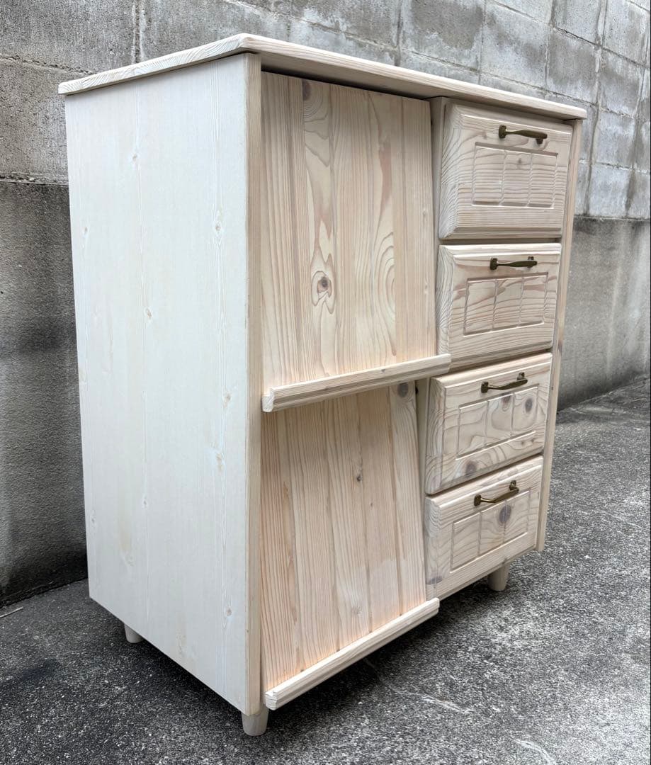 北欧・キャビネット・フラップ 天然木 フレンチ フレンチカントリー