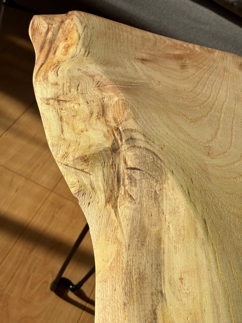 樹齢350年】滋賀県産 欅（けやき）天然国産無垢一枚板 サイドテーブル