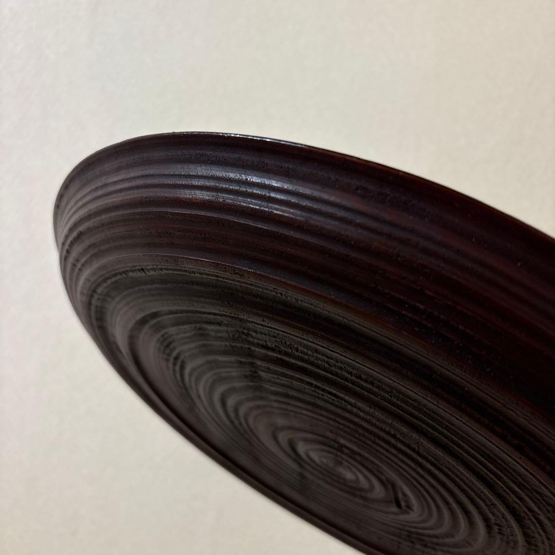 時代 彫抜色絵絵替丸盆 讃岐彫象谷塗 5枚 古