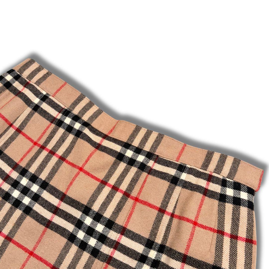 【美品希少✨】バーバリー プリーツスカート ロング丈 ノバチェック ウール