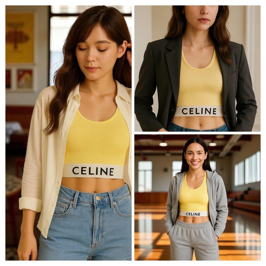 【人気カラー】CELINE セリーヌ タンクトップ XS 夏秋コーデに活躍！
