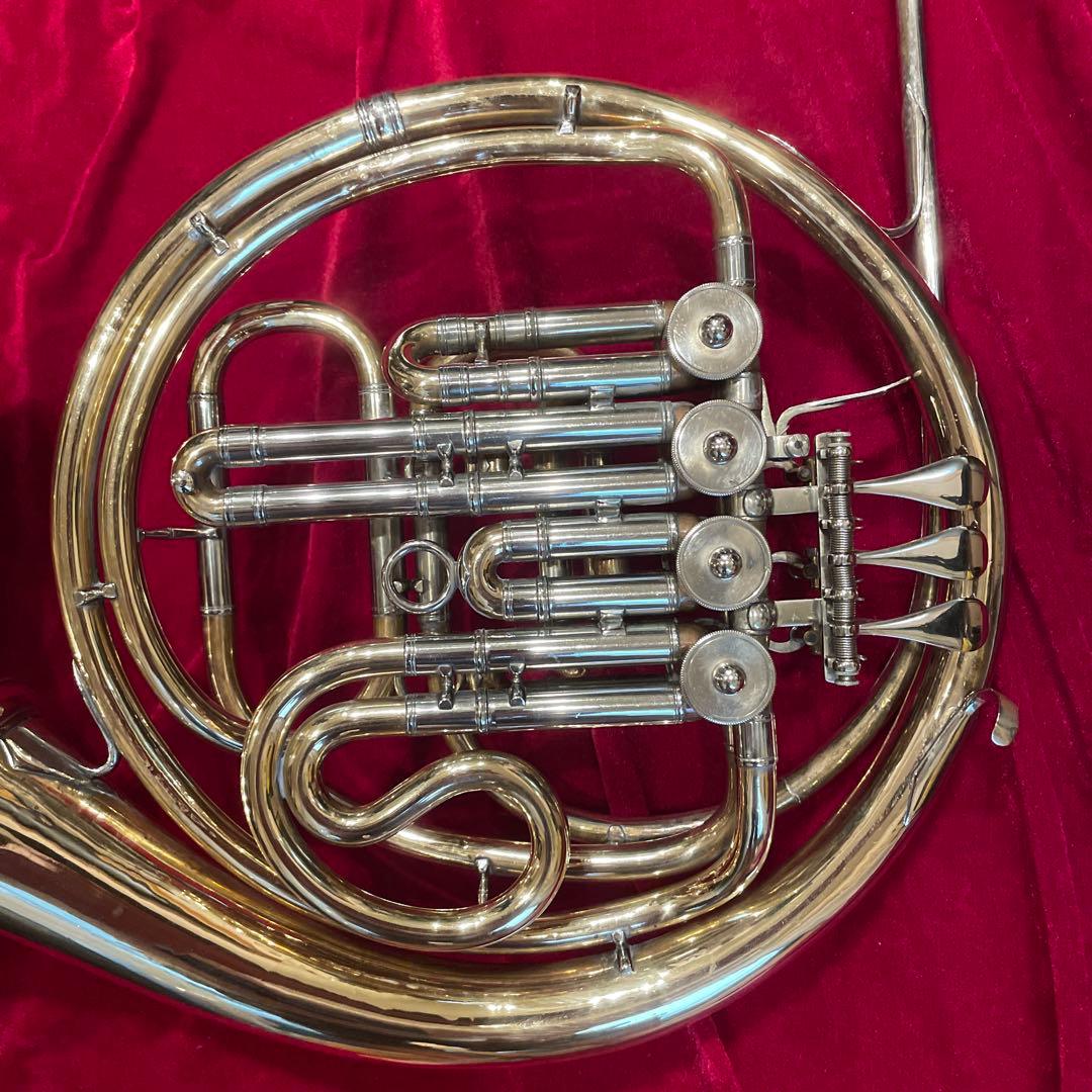 (美品)メルヒオール　セミダブルホルン　フレンチホルン