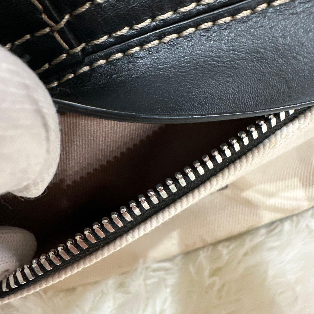 【美品】GIANNI CHIARINI ショルダーバッグ ブラック×ベージュ