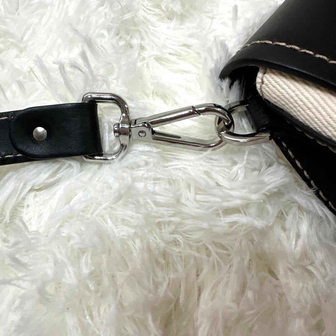 【美品】GIANNI CHIARINI ショルダーバッグ ブラック×ベージュ