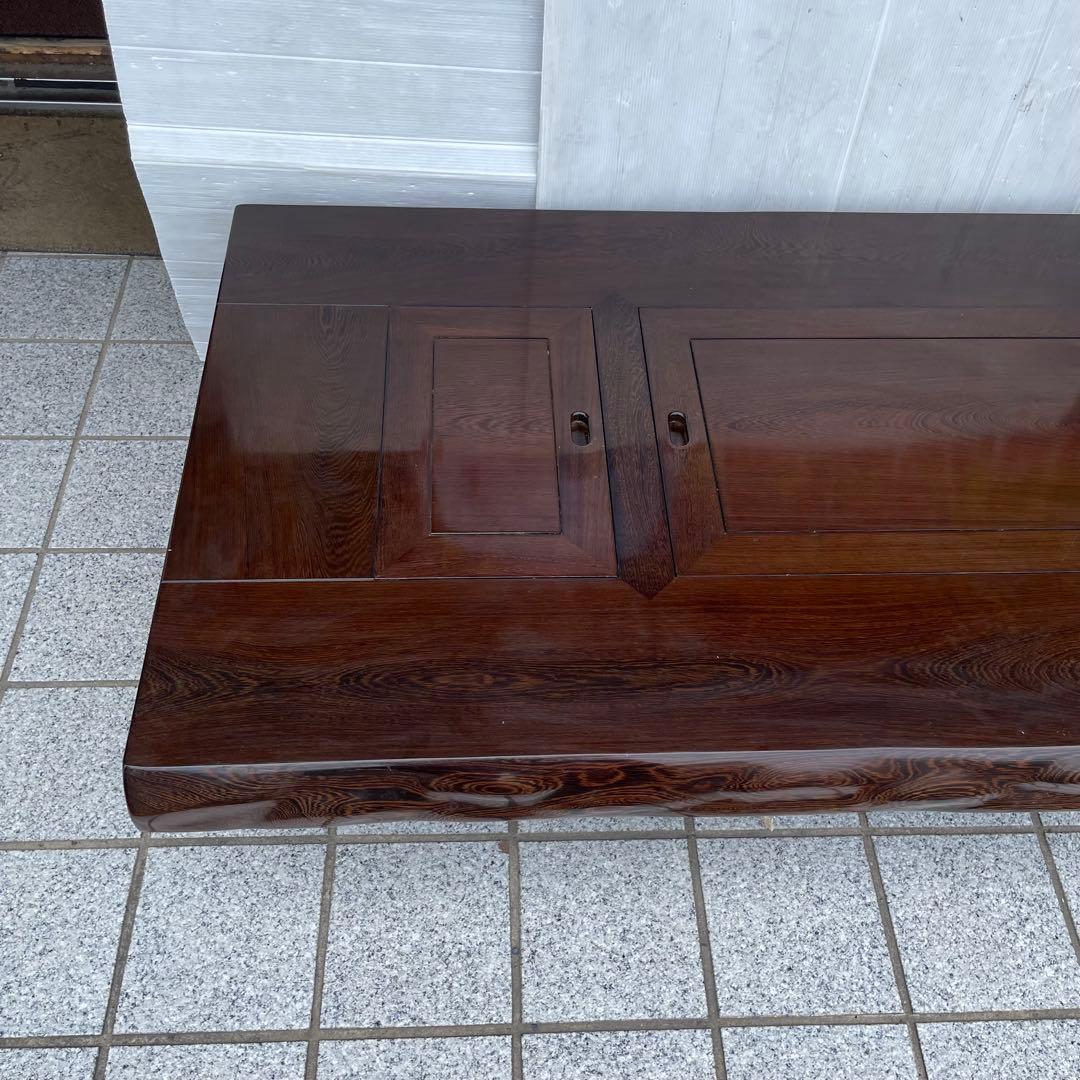 年代物 鉄刀木（タガヤサン）総無垢 関西火鉢 4尺 机 テーブル 和室 和風