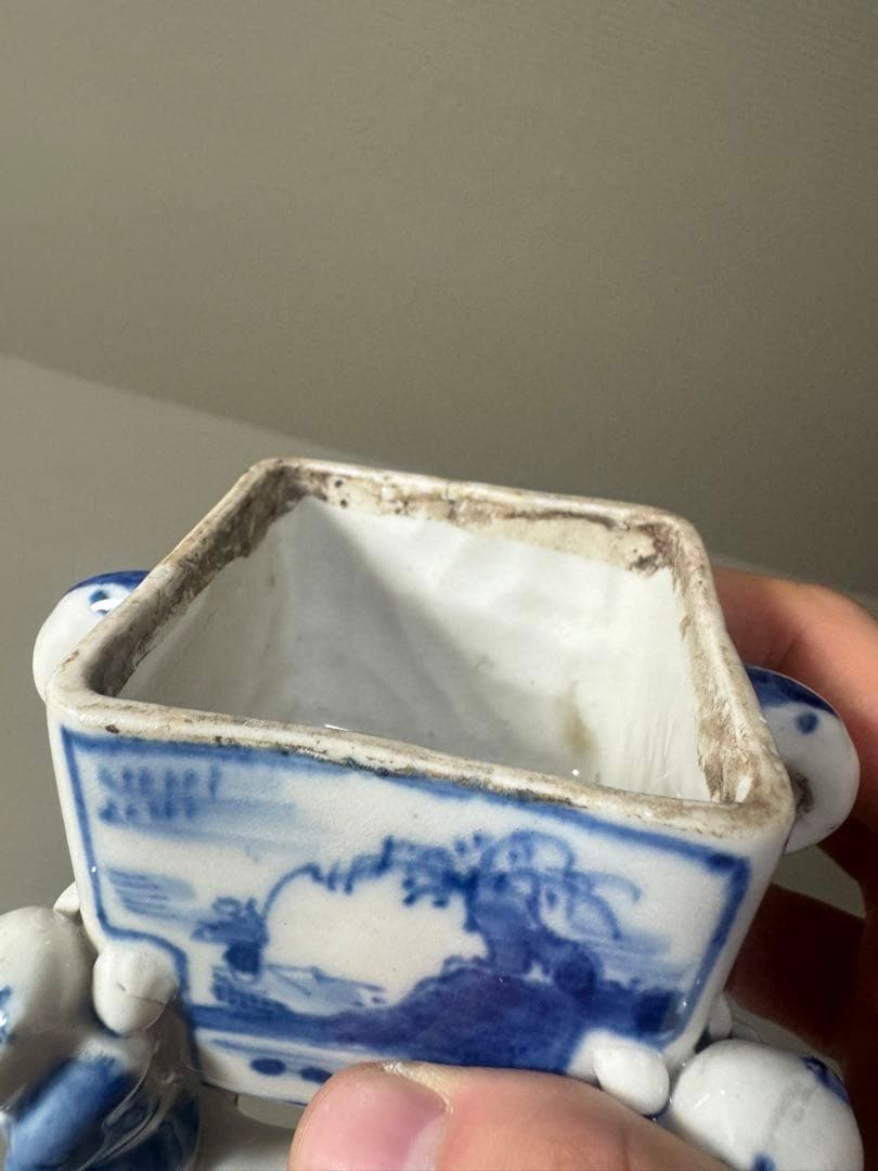 2131 骨董 『大明成化年製』銘 五童戯亀文香炉 時代物