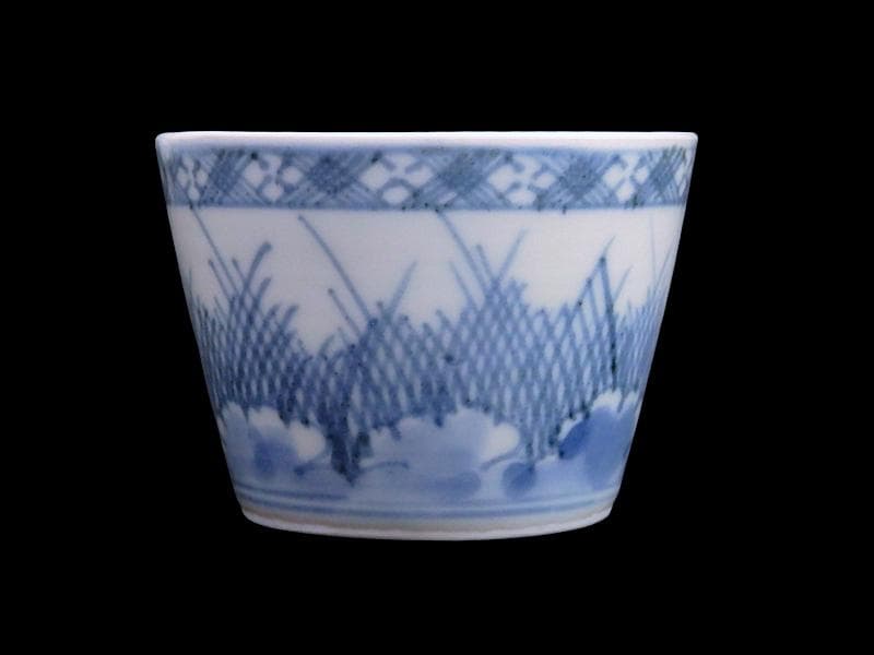 古伊万里 染付 雪輪に葦の図 蕎麦猪口 E760AS-CYl - メルカリ