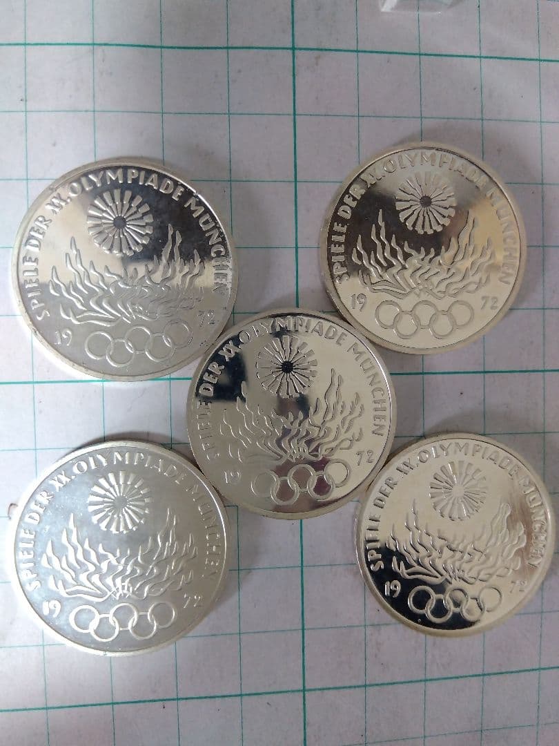 純銀62.5%x77.4g】1972年オリンピック記念銀貨、現在は無効な旧硬貨 Yahoo!