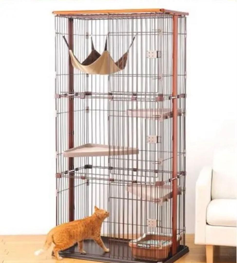 ボンビアルコン 木製 キャットケージ 3段 177cm ウッドワン 猫 ゲージ