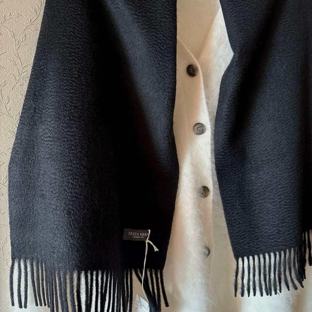 新品◇TESTA VIERA◇日本製 深喜毛織 カシミヤ100%マフラー 黒 - メルカリ
