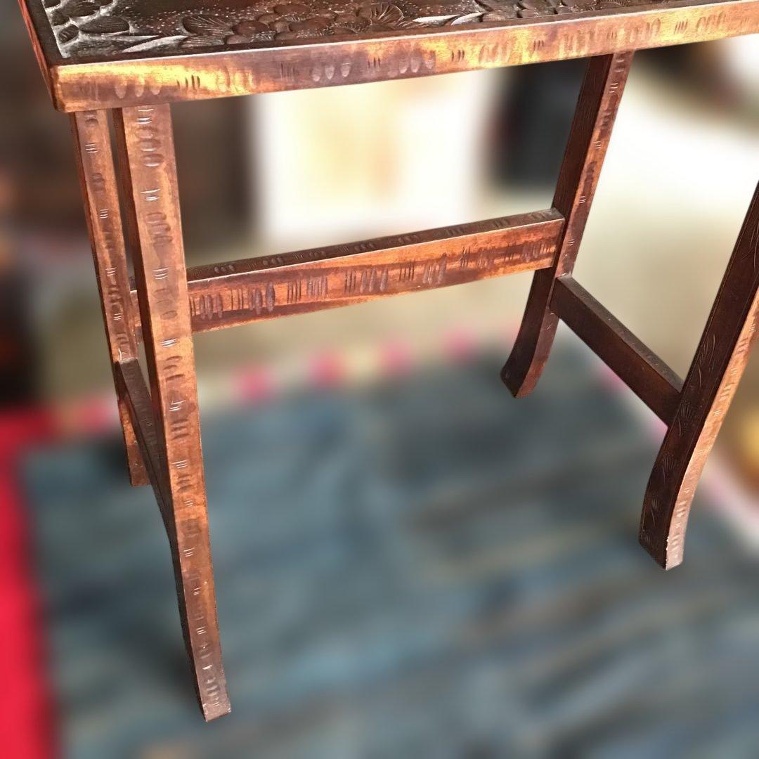 アンティーク軽井沢彫り 櫻 花台 家具 収納