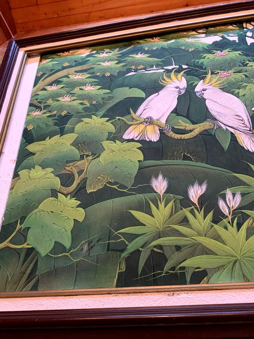 絵画 自然 鳥 小鳥 オウム 緑 絵 熱帯雨林 鳥 雑貨 バード