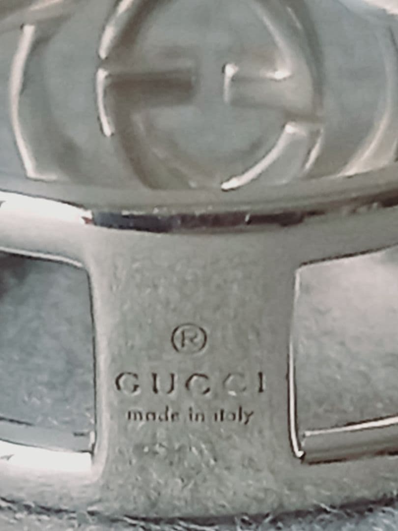 美品 GUCCI グッチ インターロッキング ダブルG オープンリング