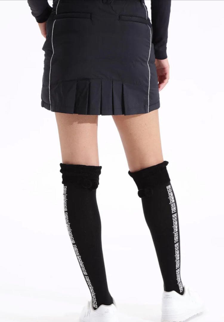 新品　ニューバランスゴルフ　スカート　ダウン　プリーツ　ウエストゴム　ブラック