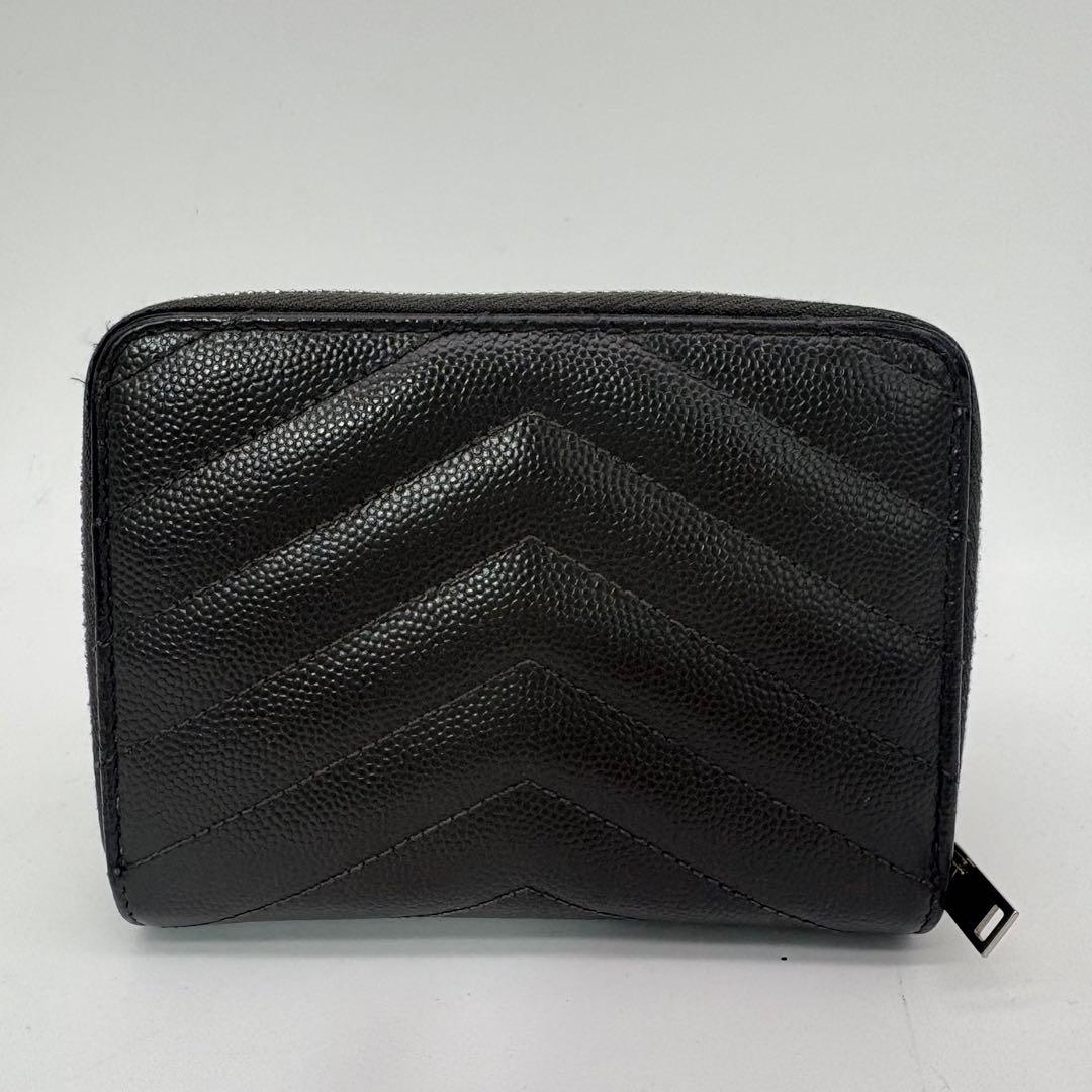 大人気✨】 イヴサンローラン 三つ折り財布 二つ折り キャビアスキン YSL