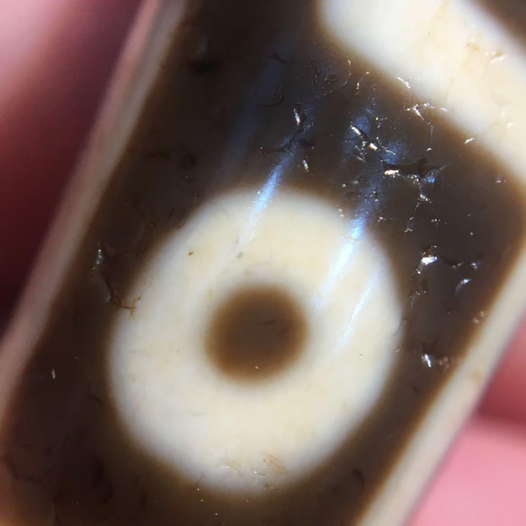 古法折線九眼天珠 希少 天珠 瑪瑙 茶 ビーズ 開運 魔除け 根付