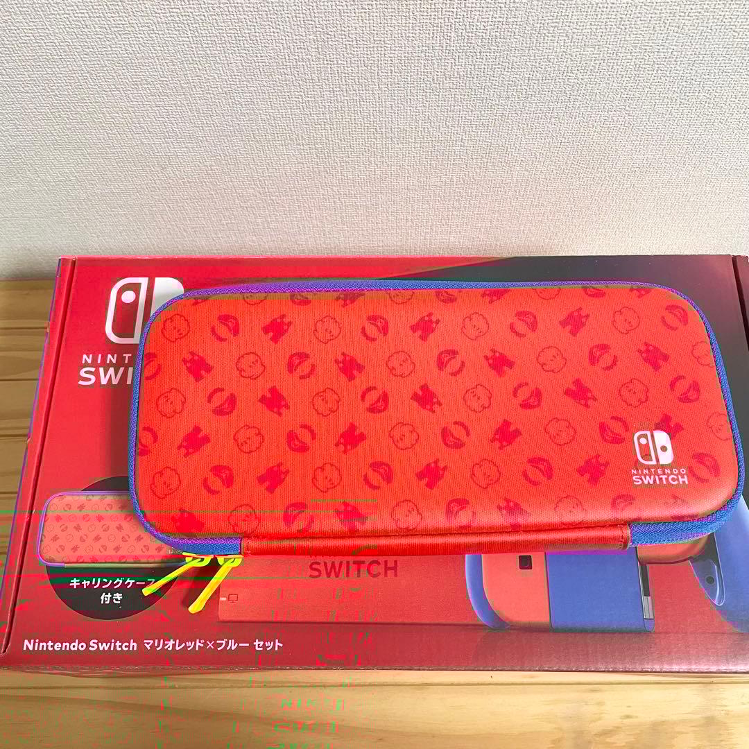 【極美品】Nintendo Switch マリオレッド×ブルー 保護フィルム付き
