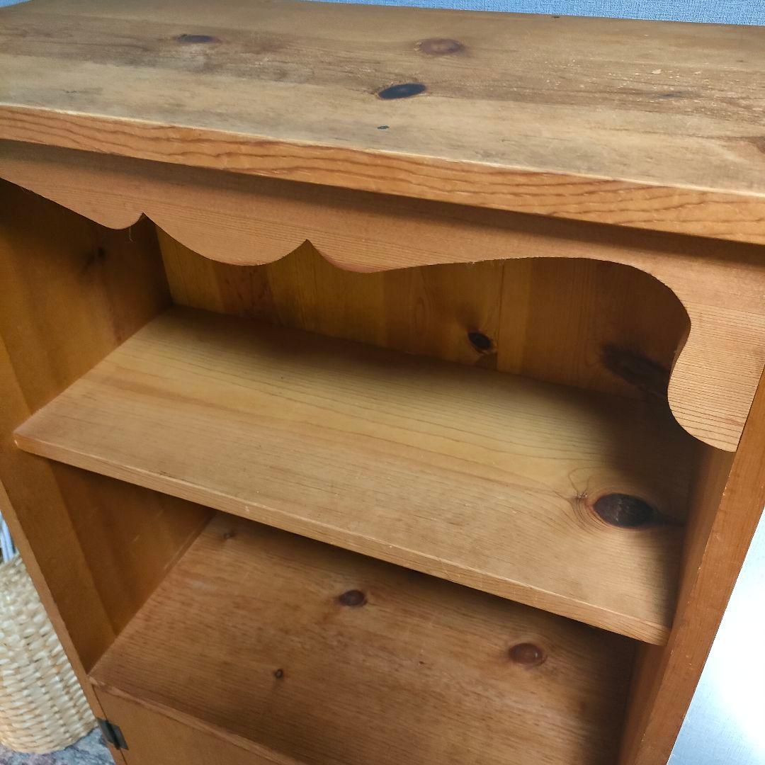 木製 キャビネット 無垢材 ナチュラル家具 回転ラッチ付き カントリー