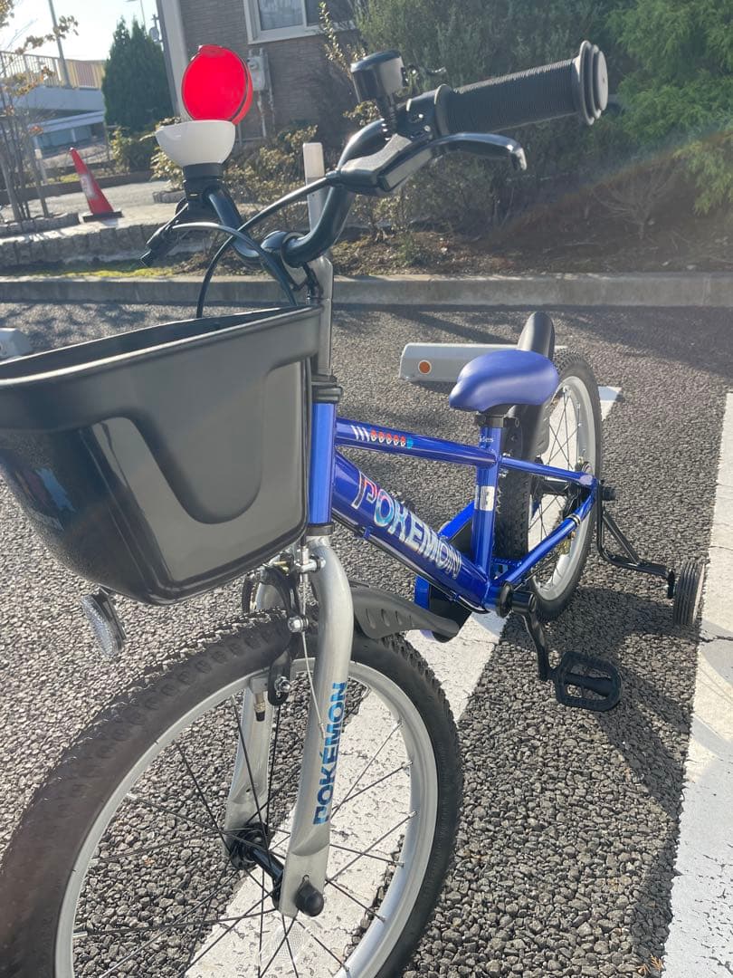 【使用2回！！超美品】室内保管　アイデス　ポケモン自転車18インチ　ブルー