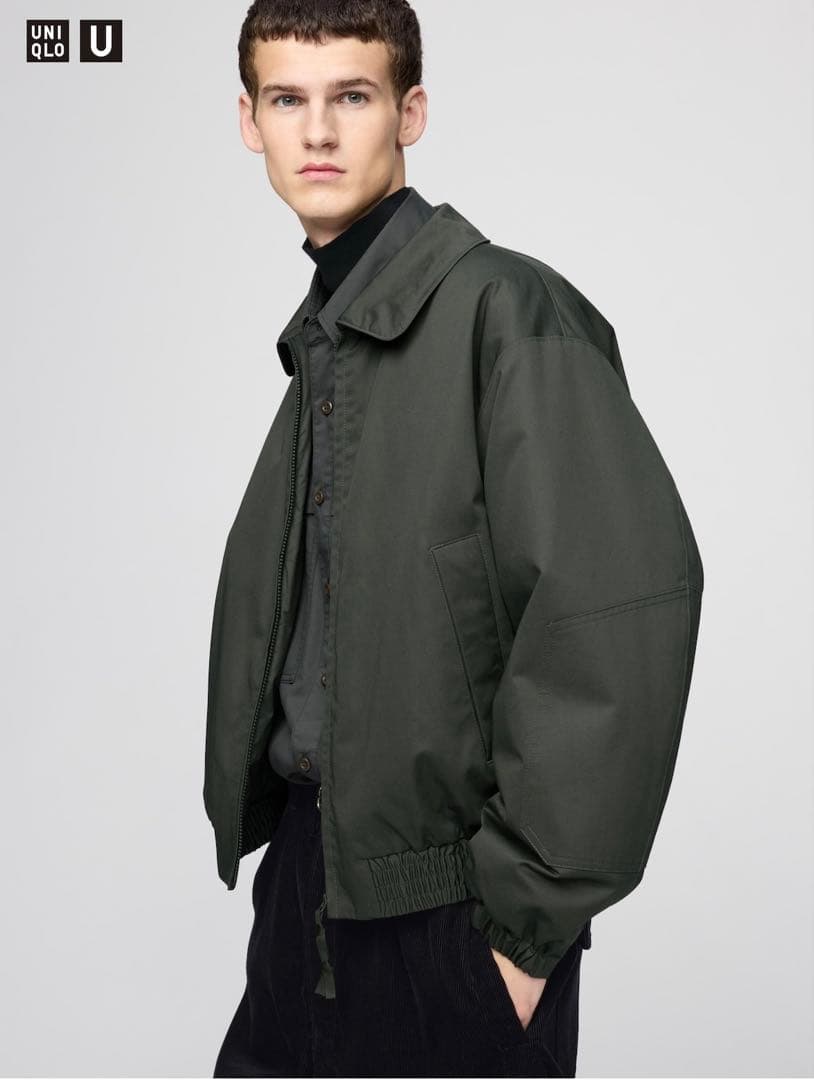 UNIQLO U パフテックショートブルゾン オリーブ M