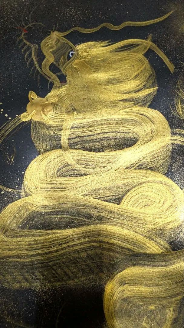 A2 原画　展示会作品　＃一筆龍　＃昇飛金龍　 ＃原価80000円