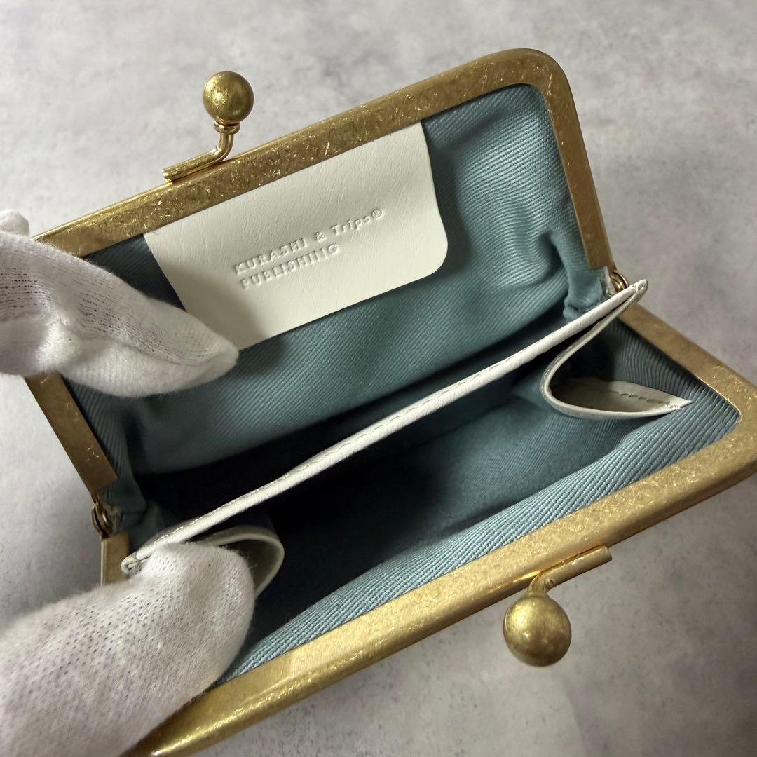 新品未使用✨北欧暮らしの道具店 がま口 本革 ミニウォレット アイボリー