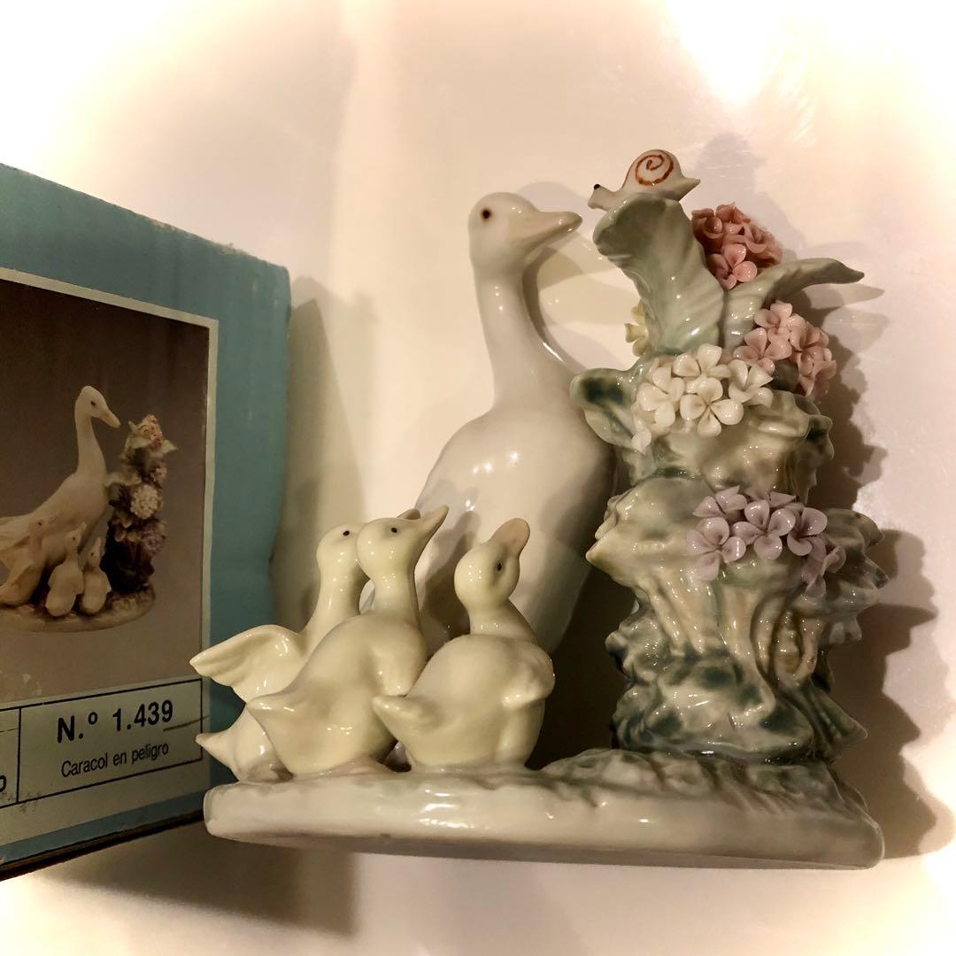 リヤドロ カタツムリとアヒル達 1439 Lladro 箱付フィギュリン西洋陶磁