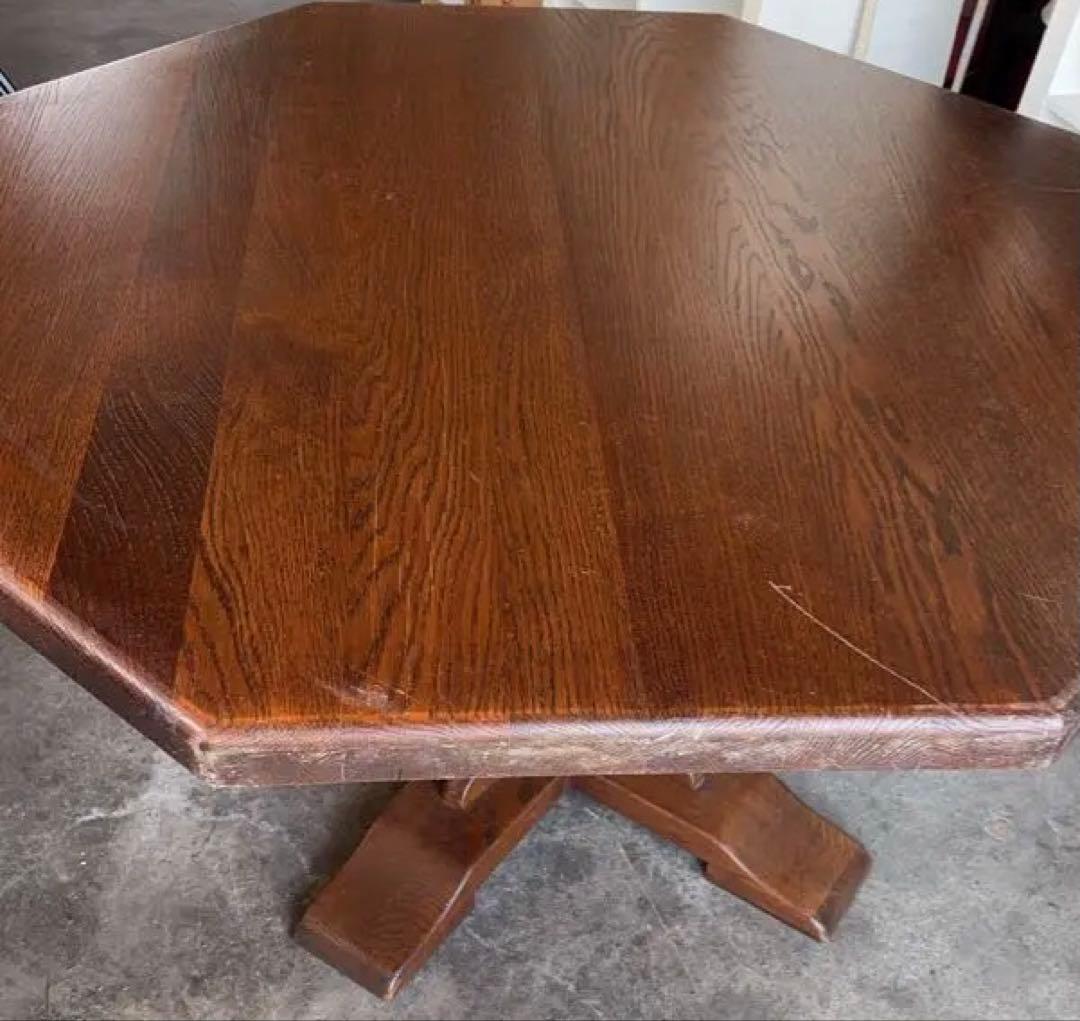 【ダイニングテーブル】オランダ製　16角形丸テーブル　アンティーク