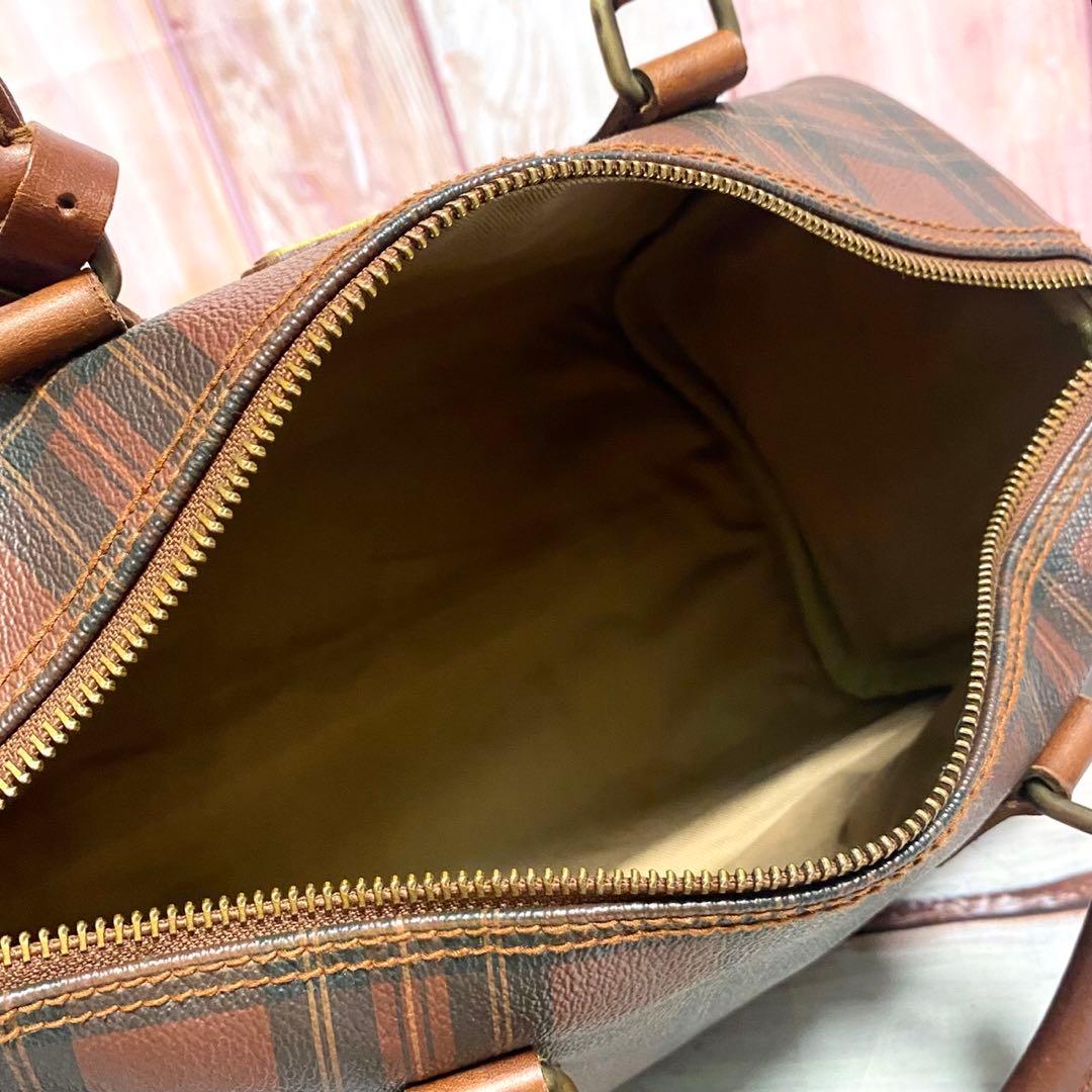 ポロラルフローレン　ミニボストンバッグ　ハンドバッグ　手提げ　レッド　チェック柄